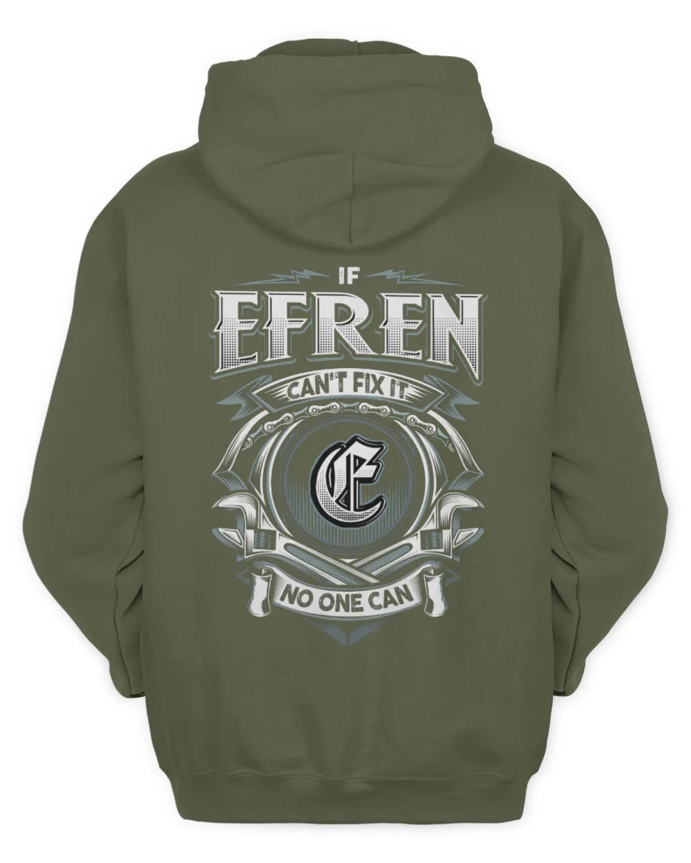 EFREN AP81-K4-626 - Personalized Ahmed Quote Apparel “If Ahmed Can't Fix It, No One Can” - Unisex Hoodie - Military Green