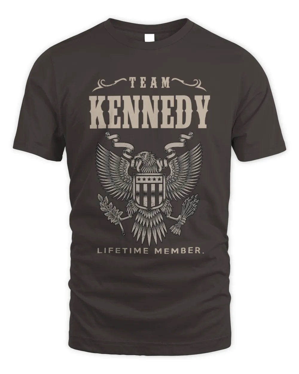 KENNEDY TP06-K82 – Personalized Classic Style Apparel “Team NAME Lifetime Member” - Unisex Standard T-Shirt - Dark Chocolate