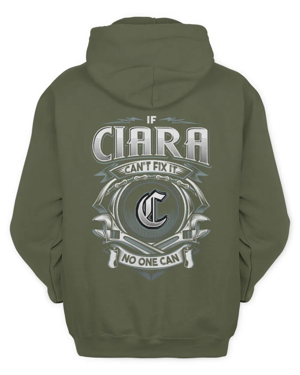 CIARA AP81-K4-626 - Personalized Ahmed Quote Apparel “If Ahmed Can't Fix It, No One Can” - Unisex Hoodie - Military Green