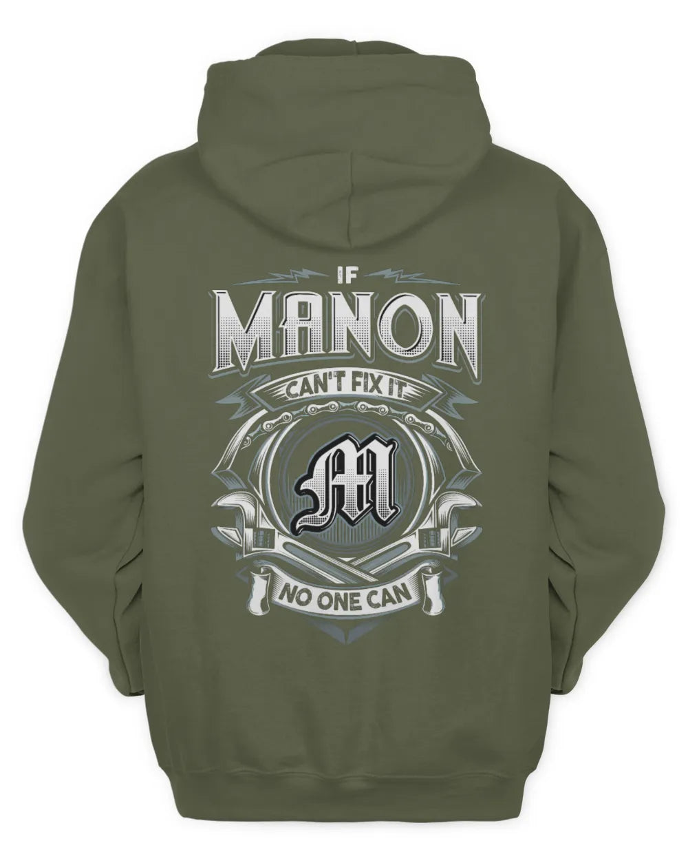 MANON AP81-K4-626 - Personalized Ahmed Quote Apparel “If Ahmed Can't Fix It, No One Can” - Unisex Hoodie - Military Green
