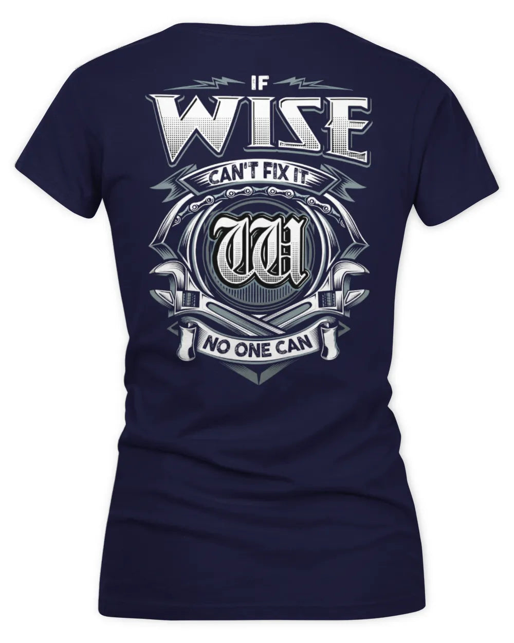 WISE AP81-K4-626 - Personalized Ahmed Quote Apparel “If Ahmed Can't Fix It, No One Can” - Women's V-Neck T-Shirt - Navy