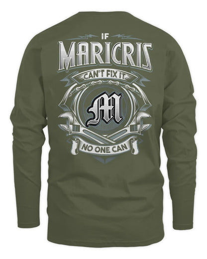 MARICRIS AP81-K4-626 - Personalized Ahmed Quote Apparel “If Ahmed Can't Fix It, No One Can” - Men's Long Sleeved T-Shirt - Military Green