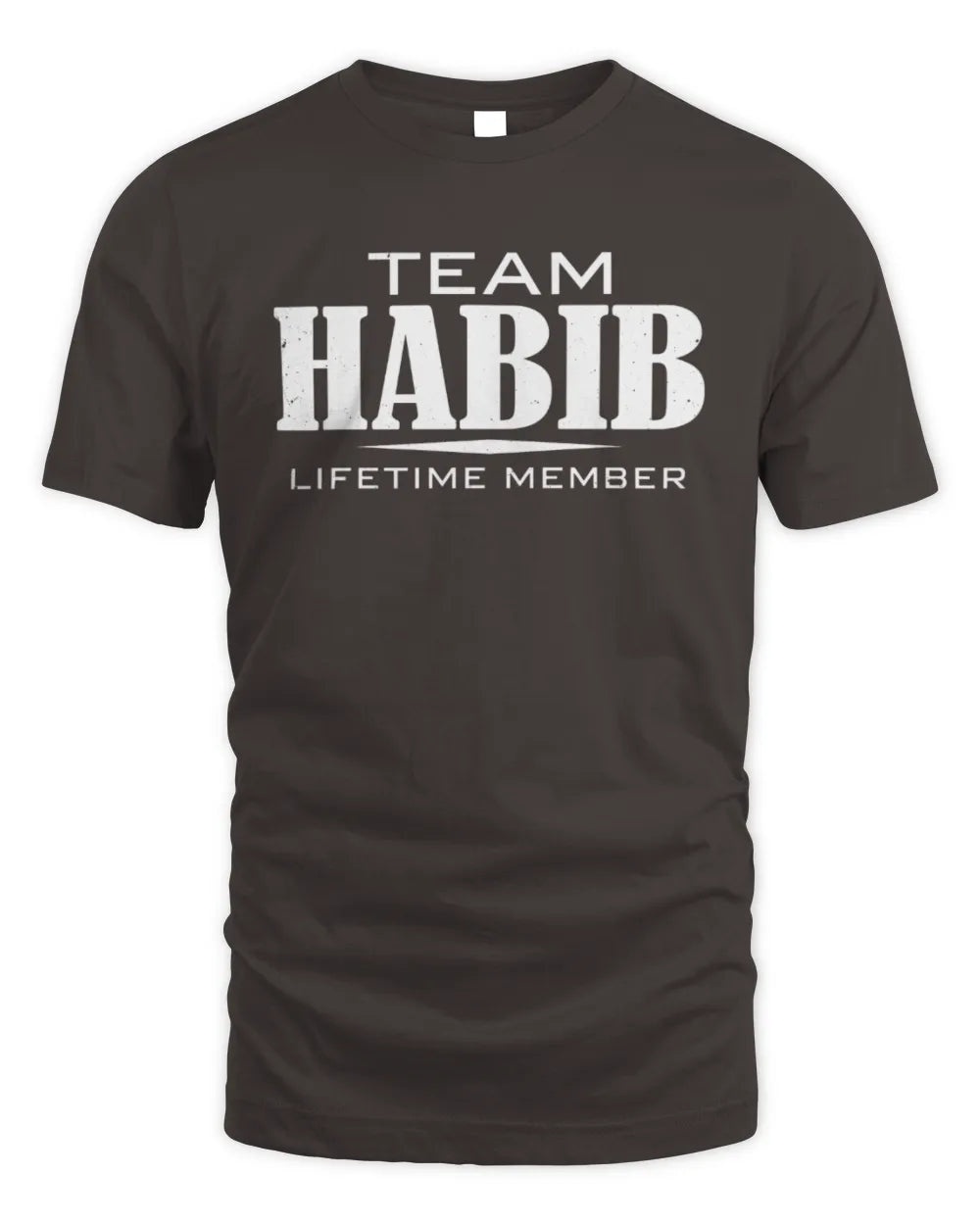 HABIB BL62-K4-128 - Personalized “Team NAME Lifetime Member” - Unisex Standard T-Shirt - Dark Chocolate
