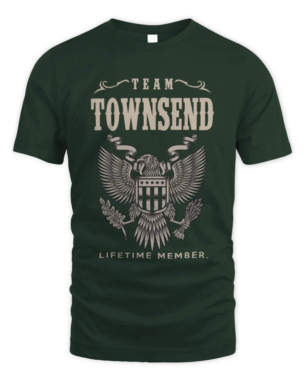 TOWNSEND TP06-K82 – Personalized Classic Style Apparel “Team NAME Lifetime Member” - Unisex Standard T-Shirt - Forest Green