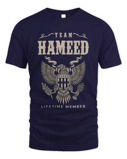 HAMEED TP06-K82 – Personalized Classic Style Apparel “Team NAME Lifetime Member” - Unisex Standard T-Shirt - Navy