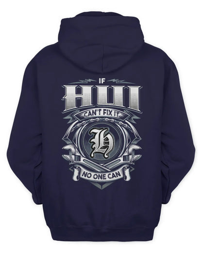 HUI AP81-K4-626 - Personalized Ahmed Quote Apparel “If Ahmed Can't Fix It, No One Can” - Unisex Hoodie - Navy