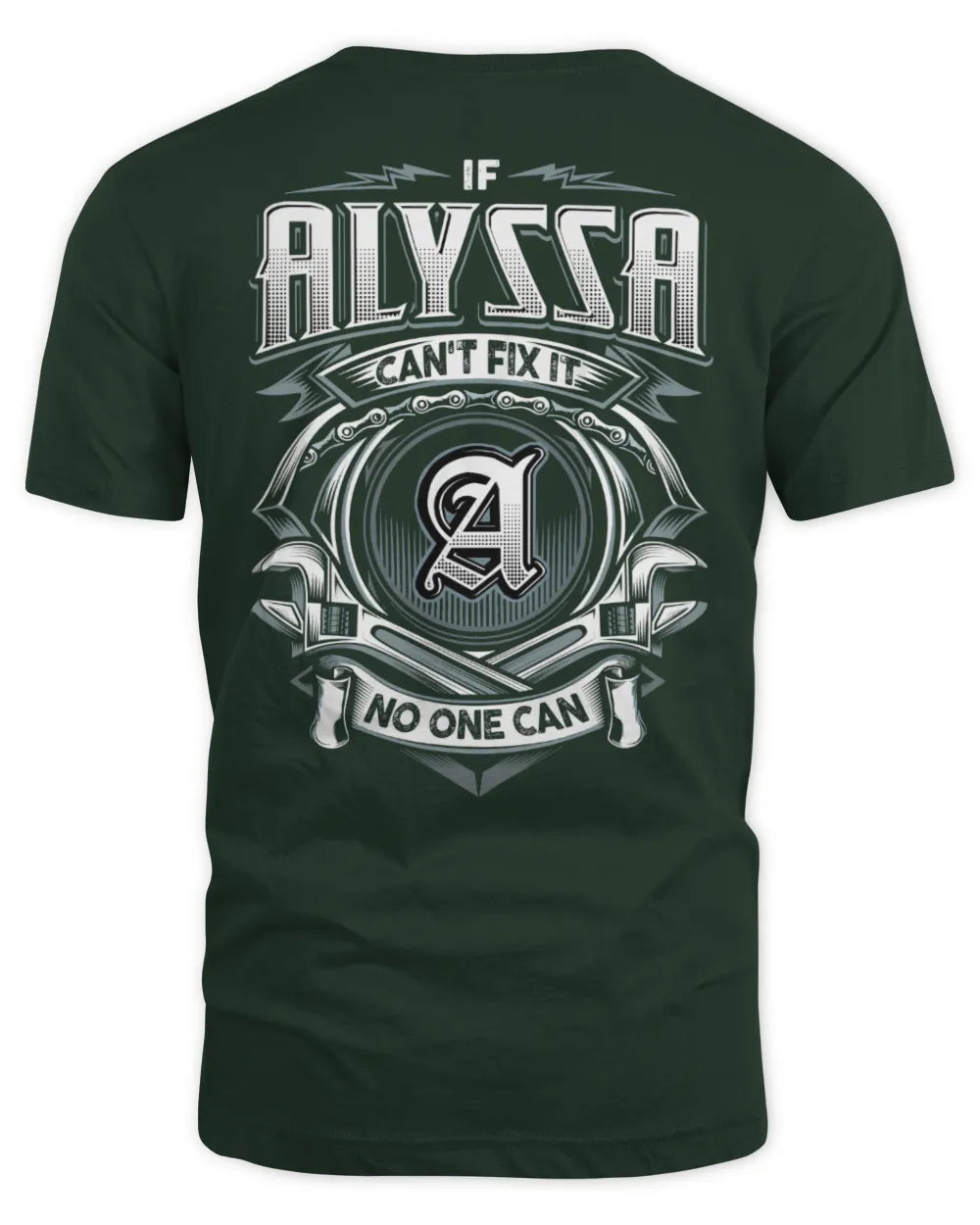 ALYSSA AP81-K4-626 - Personalized Ahmed Quote Apparel “If Ahmed Can't Fix It, No One Can” - Unisex Standard T-Shirt - Forest Green