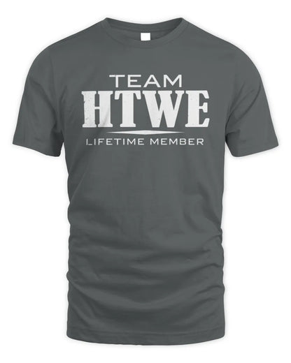 HTWE BL62-K4-128 - Personalized “Team NAME Lifetime Member” - Unisex Standard T-Shirt - Charcoal