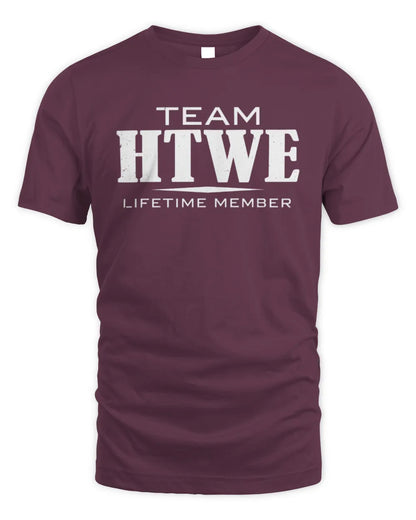 HTWE BL62-K4-128 - Personalized “Team NAME Lifetime Member” - Unisex Standard T-Shirt - Maroon