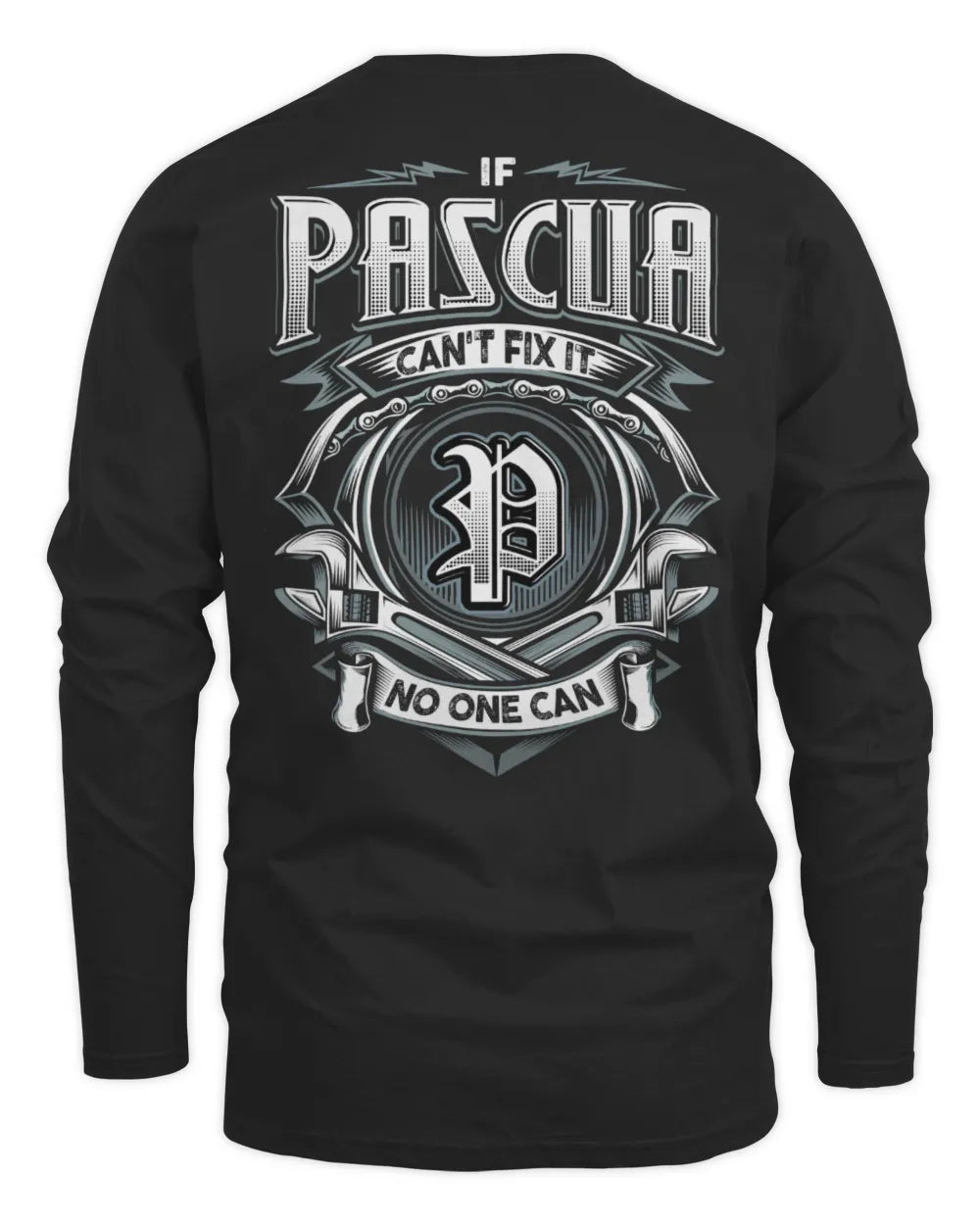PASCUA AP81-K4-626 - Personalized Ahmed Quote Apparel “If Ahmed Can't Fix It, No One Can” - Men's Long Sleeved T-Shirt - Black