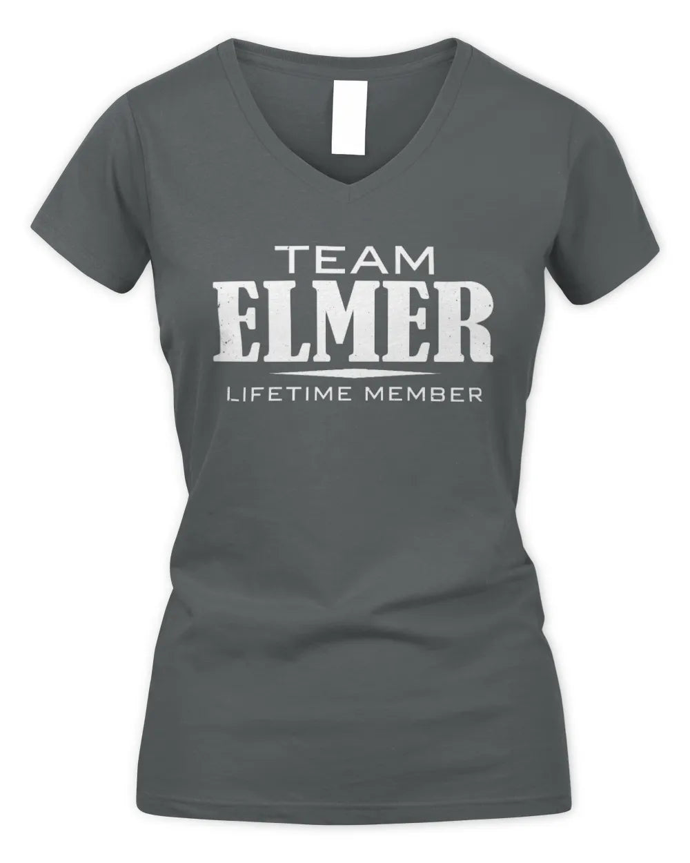 ELMER BL62-K4-128 - Personalized “Team NAME Lifetime Member” - Women's V-Neck T-Shirt - Charcoal