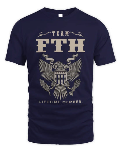FTH TP06-K82 – Personalized Classic Style Apparel “Team NAME Lifetime Member” - Unisex Standard T-Shirt - Navy