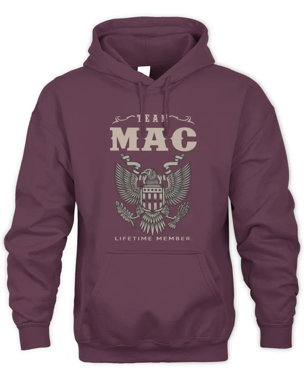 MAC TP06-K82 – Personalized Classic Style Apparel “Team NAME Lifetime Member” - Unisex Hoodie - Maroon