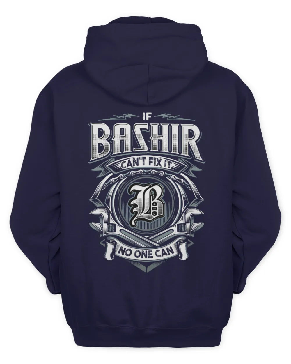 BASHIR AP81-K4-626 - Personalized Ahmed Quote Apparel “If Ahmed Can't Fix It, No One Can” - Unisex Hoodie - Navy
