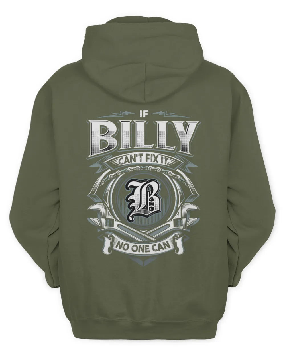 BILLY AP81-K4-626 - Personalized Ahmed Quote Apparel “If Ahmed Can't Fix It, No One Can” - Unisex Hoodie - Military Green