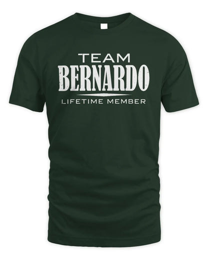 BERNARDO BL62-K4-128 - Personalized “Team NAME Lifetime Member” - Unisex Standard T-Shirt - Forest Green