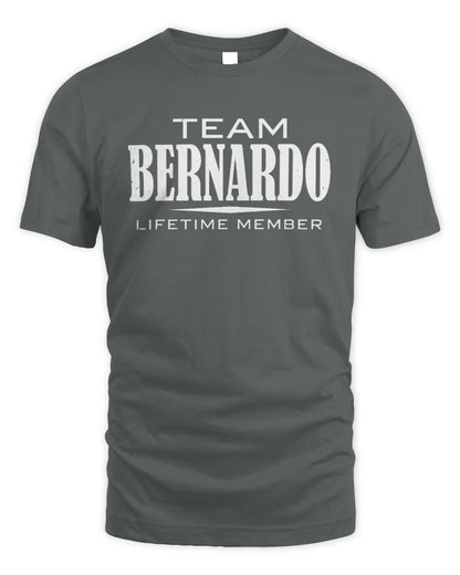 BERNARDO BL62-K4-128 - Personalized “Team NAME Lifetime Member” - Unisex Standard T-Shirt - Charcoal