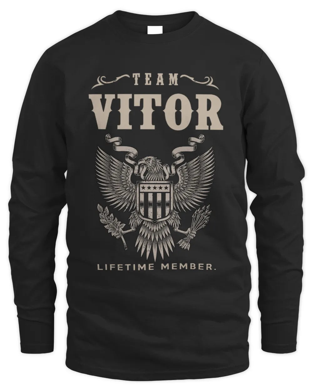 VITOR TP06-K82 – Personalized Classic Style Apparel “Team NAME Lifetime Member” - Men's Long Sleeved T-Shirt - Black