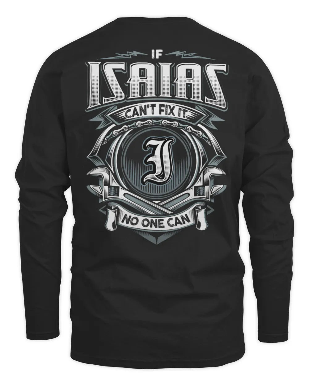 ISAIAS AP81-K4-626 - Personalized Ahmed Quote Apparel “If Ahmed Can't Fix It, No One Can” - Men's Long Sleeved T-Shirt - Black