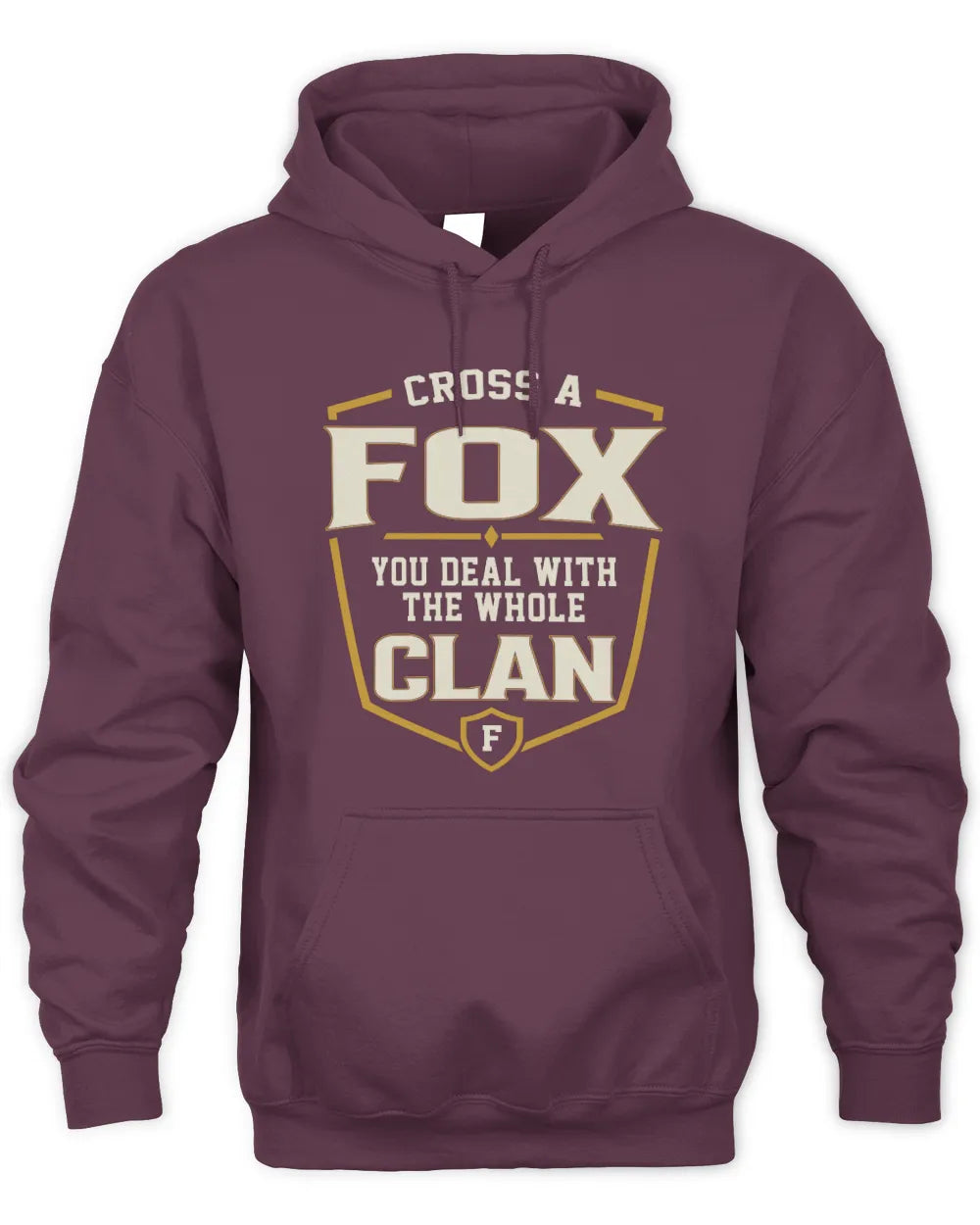 FOX NT1-K008 Cross A/An NAME, You Deal With the Whole Clan | Personalized Vintage T-Shirt - Unisex Hoodie - Maroon