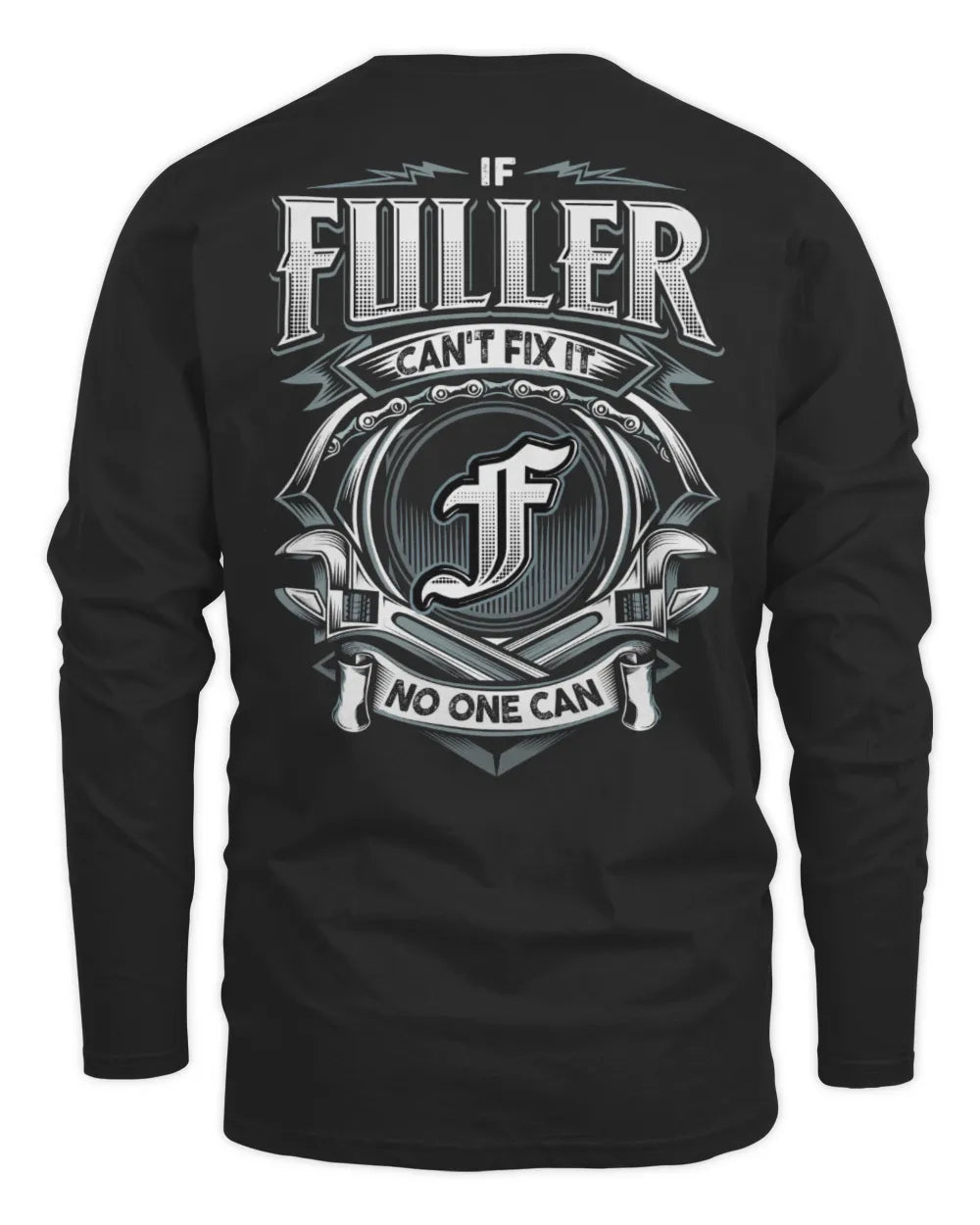 FULLER AP81-K4-626 - Personalized Ahmed Quote Apparel “If Ahmed Can't Fix It, No One Can” - Men's Long Sleeved T-Shirt - Black