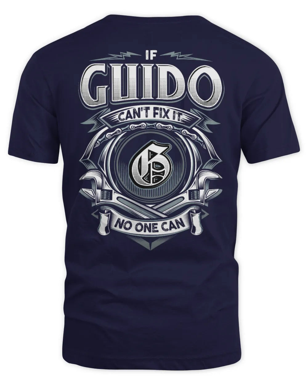 GUIDO AP81-K4-626 - Personalized Ahmed Quote Apparel “If Ahmed Can't Fix It, No One Can” - Unisex Standard T-Shirt - Navy