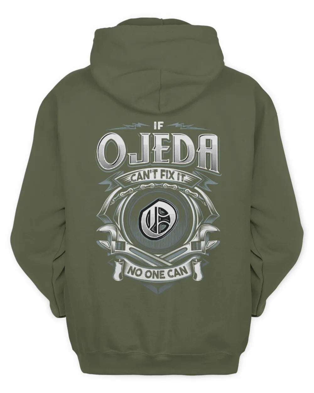 OJEDA AP81-K4-626 - Personalized Ahmed Quote Apparel “If Ahmed Can't Fix It, No One Can” - Unisex Hoodie - Military Green