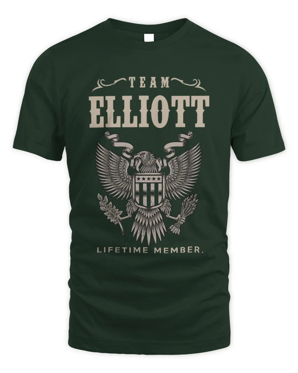 ELLIOTT TP06-K82 – Personalized Classic Style Apparel “Team NAME Lifetime Member” - Unisex Standard T-Shirt - Forest Green