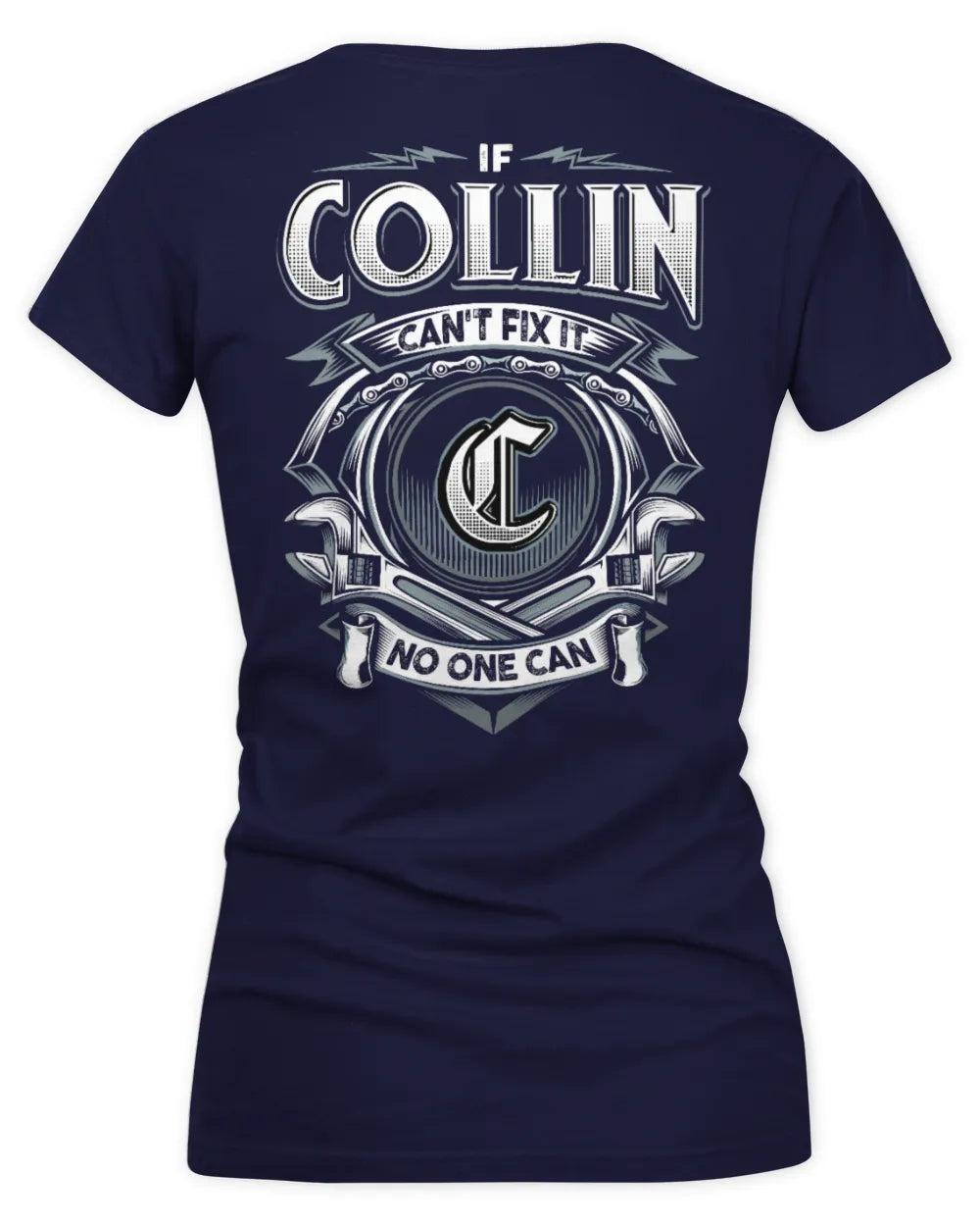 COLLIN AP81-K4-626 - Personalized Ahmed Quote Apparel “If Ahmed Can't Fix It, No One Can” - Women's V-Neck T-Shirt - Navy