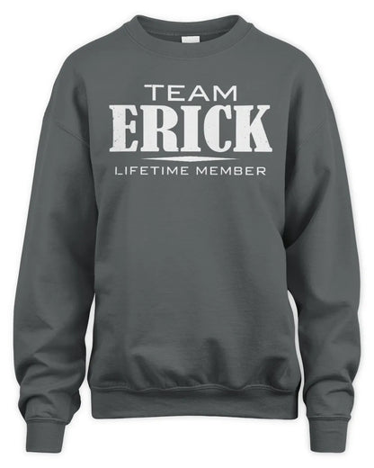 ERICK BL62-K4-128 - Personalized “Team NAME Lifetime Member” - Unisex Sweatshirt - Charcoal