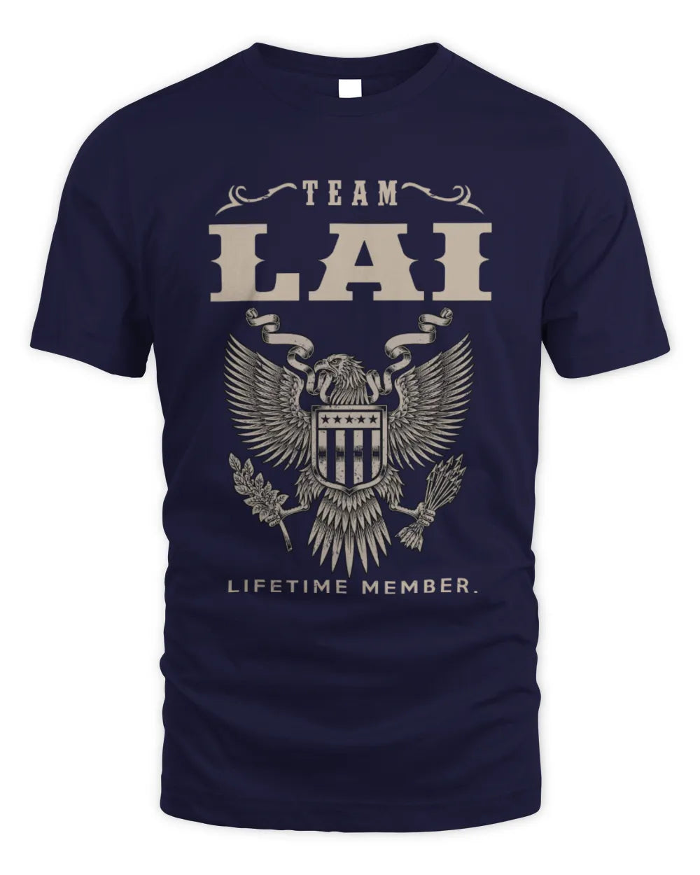 LAI TP06-K82 – Personalized Classic Style Apparel “Team NAME Lifetime Member” - Unisex Standard T-Shirt - Navy