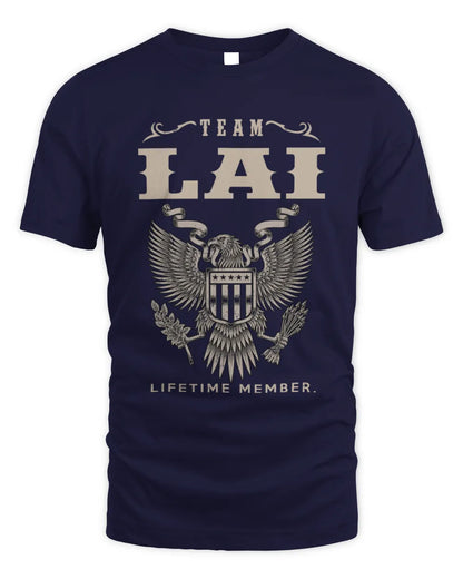 LAI TP06-K82 – Personalized Classic Style Apparel “Team NAME Lifetime Member” - Unisex Standard T-Shirt - Navy