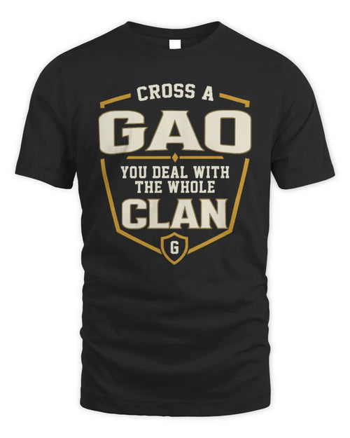 GAO NT1-K008 Cross A/An NAME, You Deal With the Whole Clan | Personalized Vintage T-Shirt - Unisex Standard T-Shirt - Black