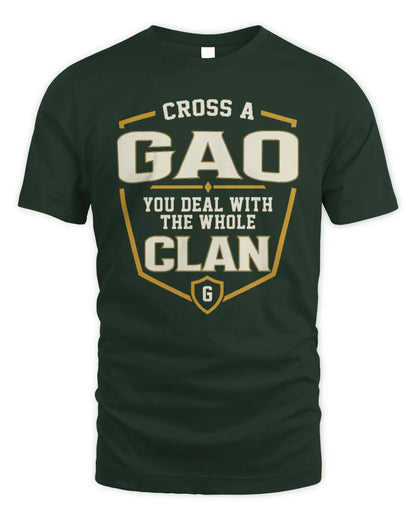 GAO NT1-K008 Cross A/An NAME, You Deal With the Whole Clan | Personalized Vintage T-Shirt - Unisex Standard T-Shirt - Forest Green