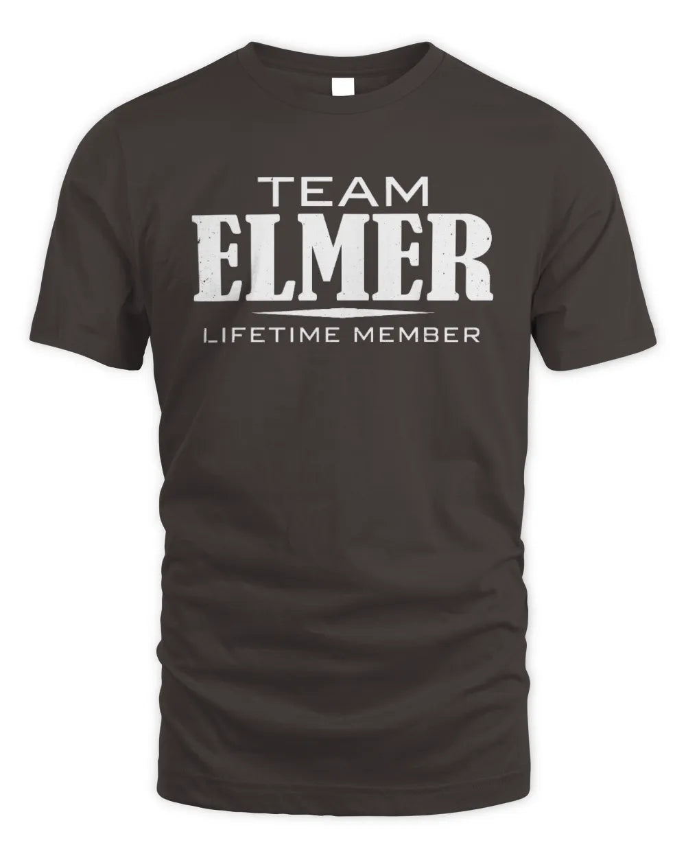 ELMER BL62-K4-128 - Personalized “Team NAME Lifetime Member” - Unisex Standard T-Shirt - Dark Chocolate