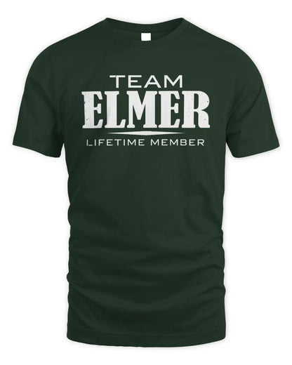 ELMER BL62-K4-128 - Personalized “Team NAME Lifetime Member” - Unisex Standard T-Shirt - Forest Green