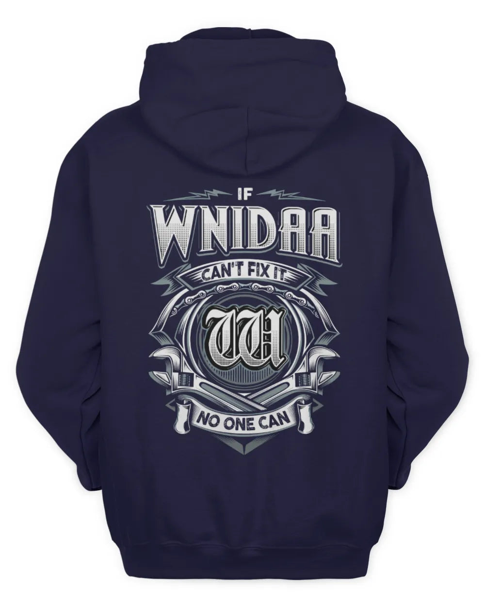 WNIDAA AP81-K4-626 - Personalized Ahmed Quote Apparel “If Ahmed Can't Fix It, No One Can” - Unisex Hoodie - Navy