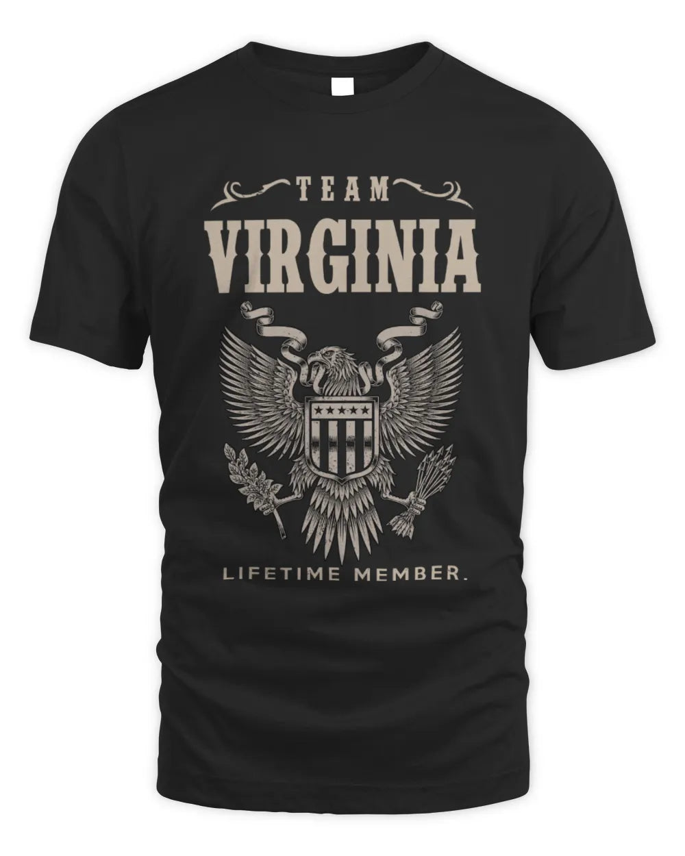 VIRGINIA TP06-K82 – Personalized Classic Style Apparel “Team NAME Lifetime Member” - Unisex Standard T-Shirt - Black