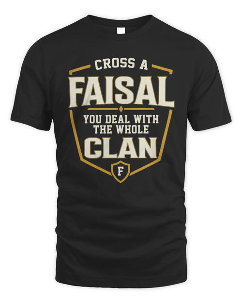 FAISAL NT1-K008 Cross A/An NAME, You Deal With the Whole Clan | Personalized Vintage T-Shirt - Unisex Standard T-Shirt - Black