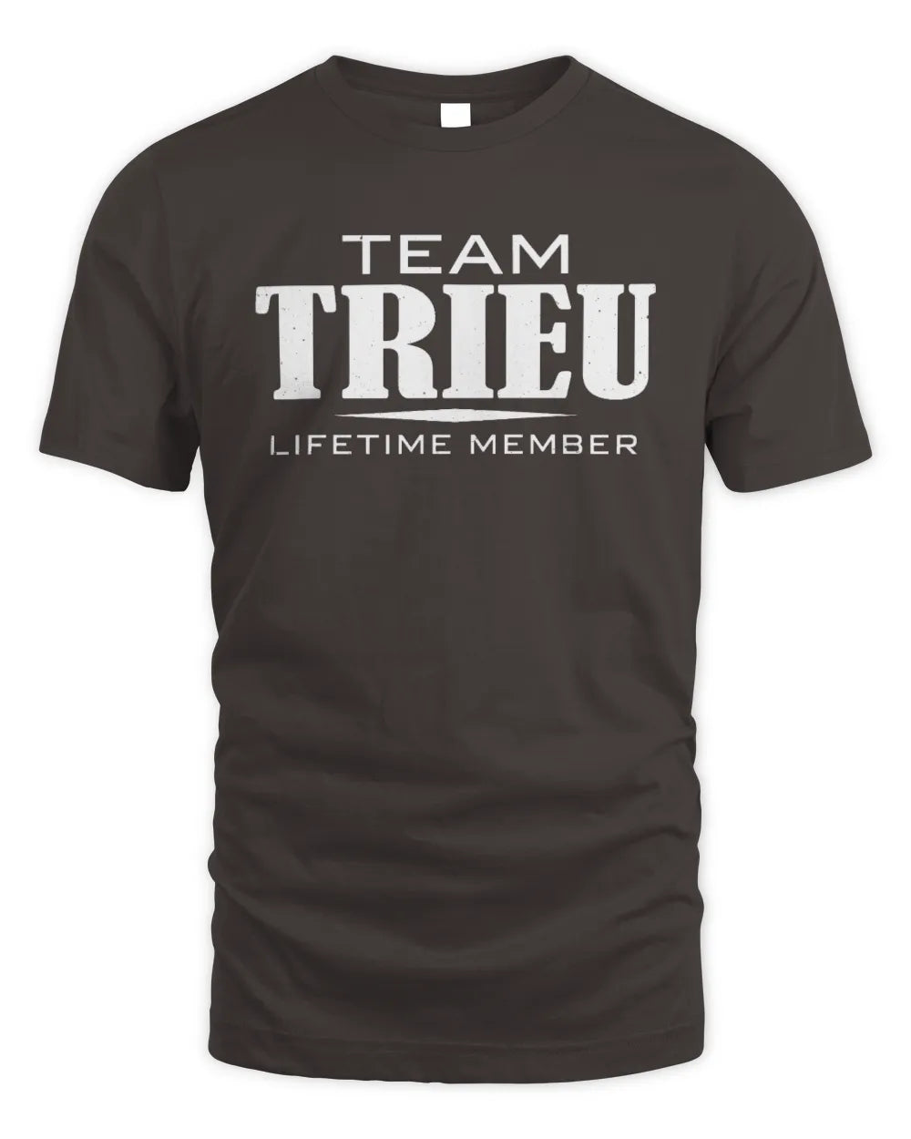 TRIEU BL62-K4-128 - Personalized “Team NAME Lifetime Member” - Unisex Standard T-Shirt - Dark Chocolate