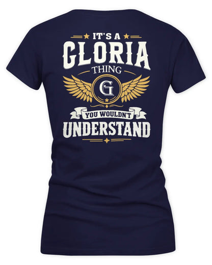 GLORIA KT06-M008 It’s a [NAME] Thing – You Wouldn’t Understand | Personalized Vintage T-Shirt - Women's V-Neck T-Shirt - Navy