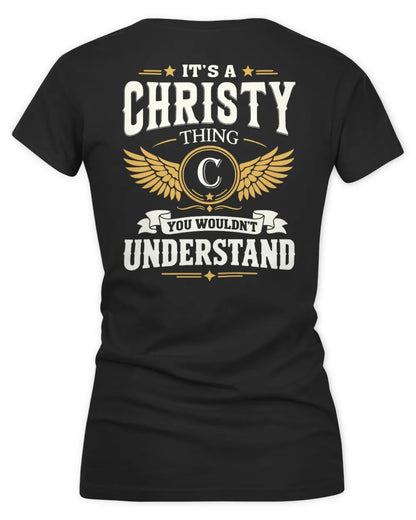 CHRISTY KT06-M008 It’s a [NAME] Thing – You Wouldn’t Understand | Personalized Vintage T-Shirt - Women's V-Neck T-Shirt - Black