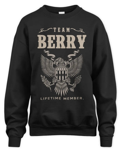BERRY TP06-K82 – Personalized Classic Style Apparel “Team NAME Lifetime Member” - Unisex Sweatshirt - Black