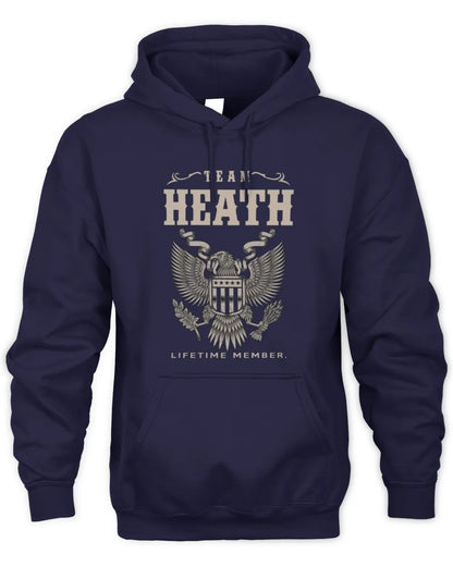 HEATH TP06-K82 – Personalized Classic Style Apparel “Team NAME Lifetime Member” - Unisex Hoodie - Navy