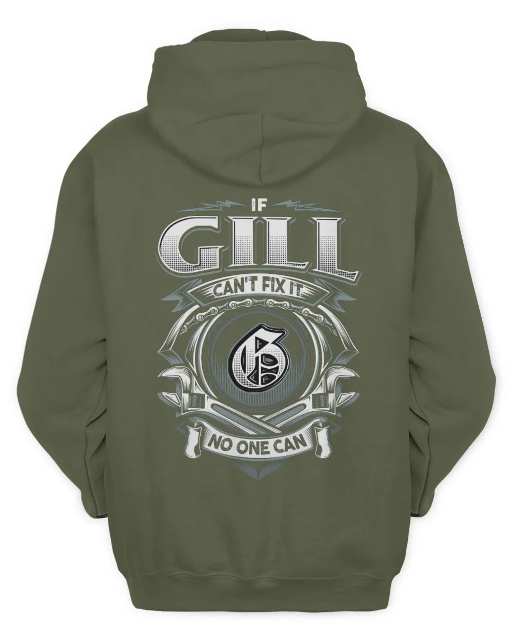 GILL AP81-K4-626 - Personalized Ahmed Quote Apparel “If Ahmed Can't Fix It, No One Can” - Unisex Hoodie - Military Green