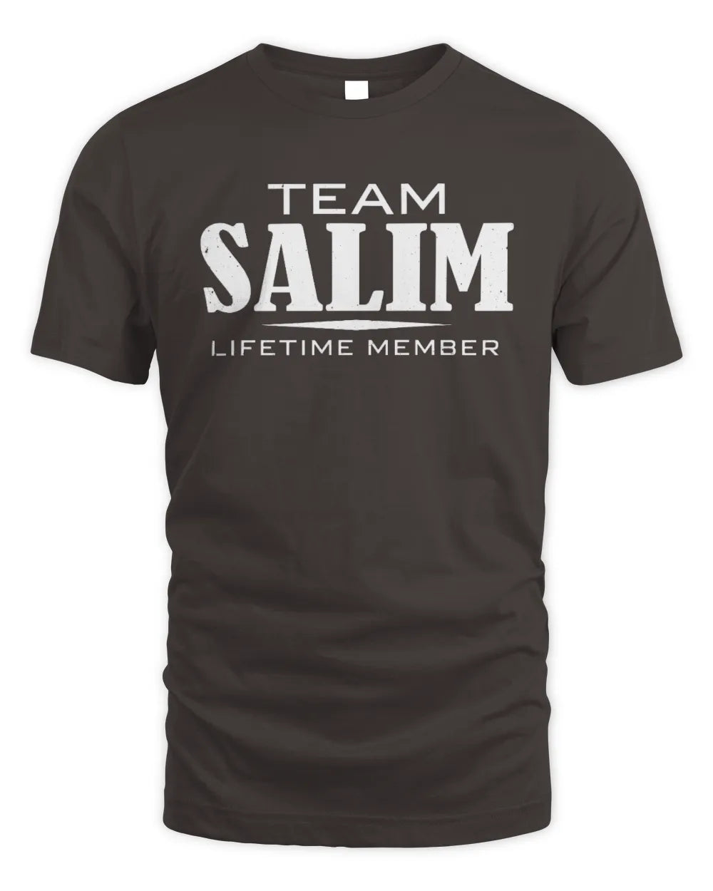 SALIM BL62-K4-128 - Personalized “Team NAME Lifetime Member” - Unisex Standard T-Shirt - Dark Chocolate