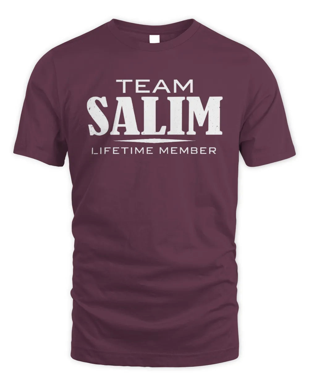 SALIM BL62-K4-128 - Personalized “Team NAME Lifetime Member” - Unisex Standard T-Shirt - Maroon