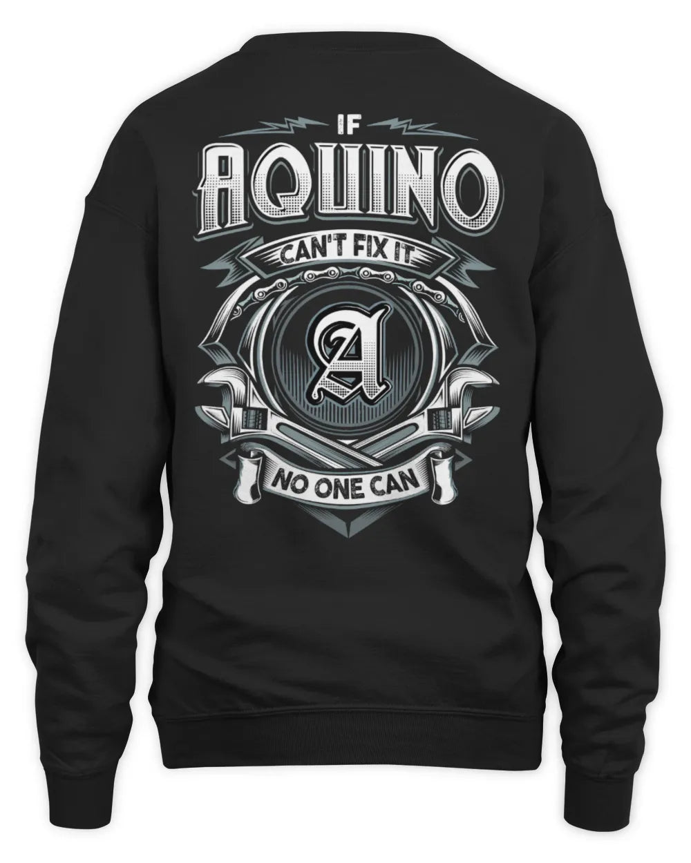 AQUINO AP81-K4-626 - Personalized Ahmed Quote Apparel “If Ahmed Can't Fix It, No One Can” - Unisex Sweatshirt - Black