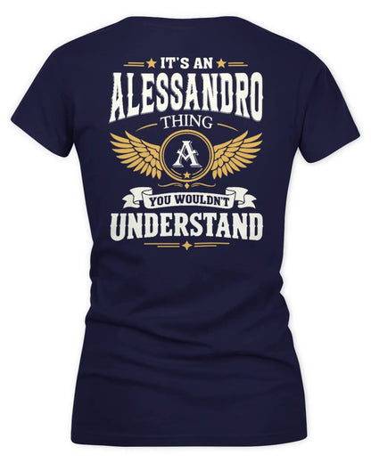 ALESSANDRO KT06-M008 It’s a [NAME] Thing – You Wouldn’t Understand | Personalized Vintage T-Shirt - Women's V-Neck T-Shirt - Navy