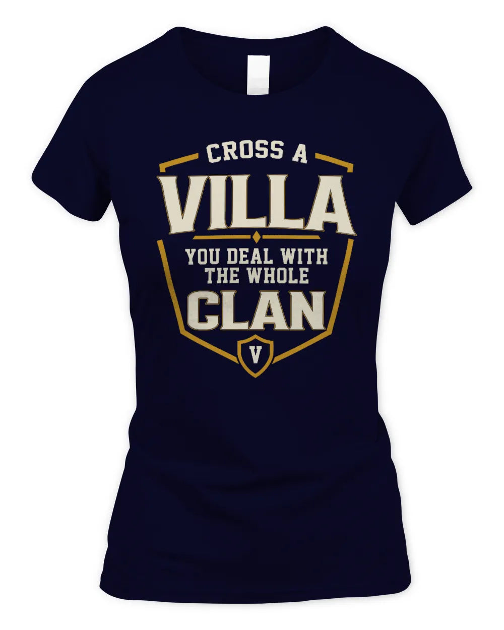 VILLA NT1-K008 Cross A/An NAME, You Deal With the Whole Clan | Personalized Vintage T-Shirt - Women's Standard T-Shirt - Navy